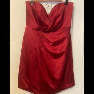 David’s bridal Red satin bridesmaid dress. Sz 16